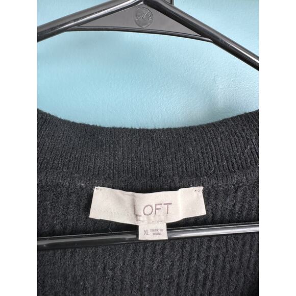 The Loft Black Knit Collar Wool BlendSweater Buttons - Picture 3 of 5